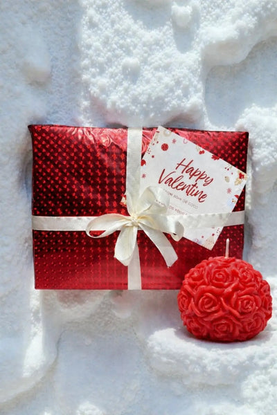 🎁 Emballage Cadeau Saint-Valentin + Bougie Fleur